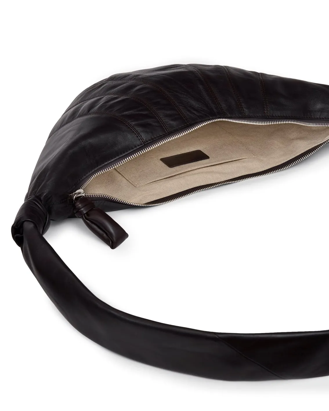 LEMAIRE Medium Croissant Bag Nappa Leather Dark Chocolate