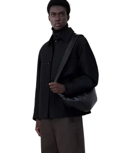 LEMAIRE Medium Croissant Bag Nappa Leather Black
