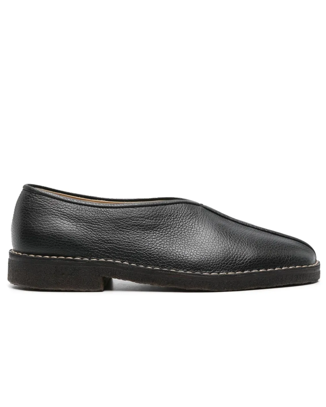 LEMAIRE Piped Crepe Slippers Black