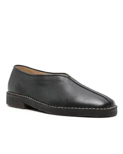 LEMAIRE Piped Crepe Slippers Black