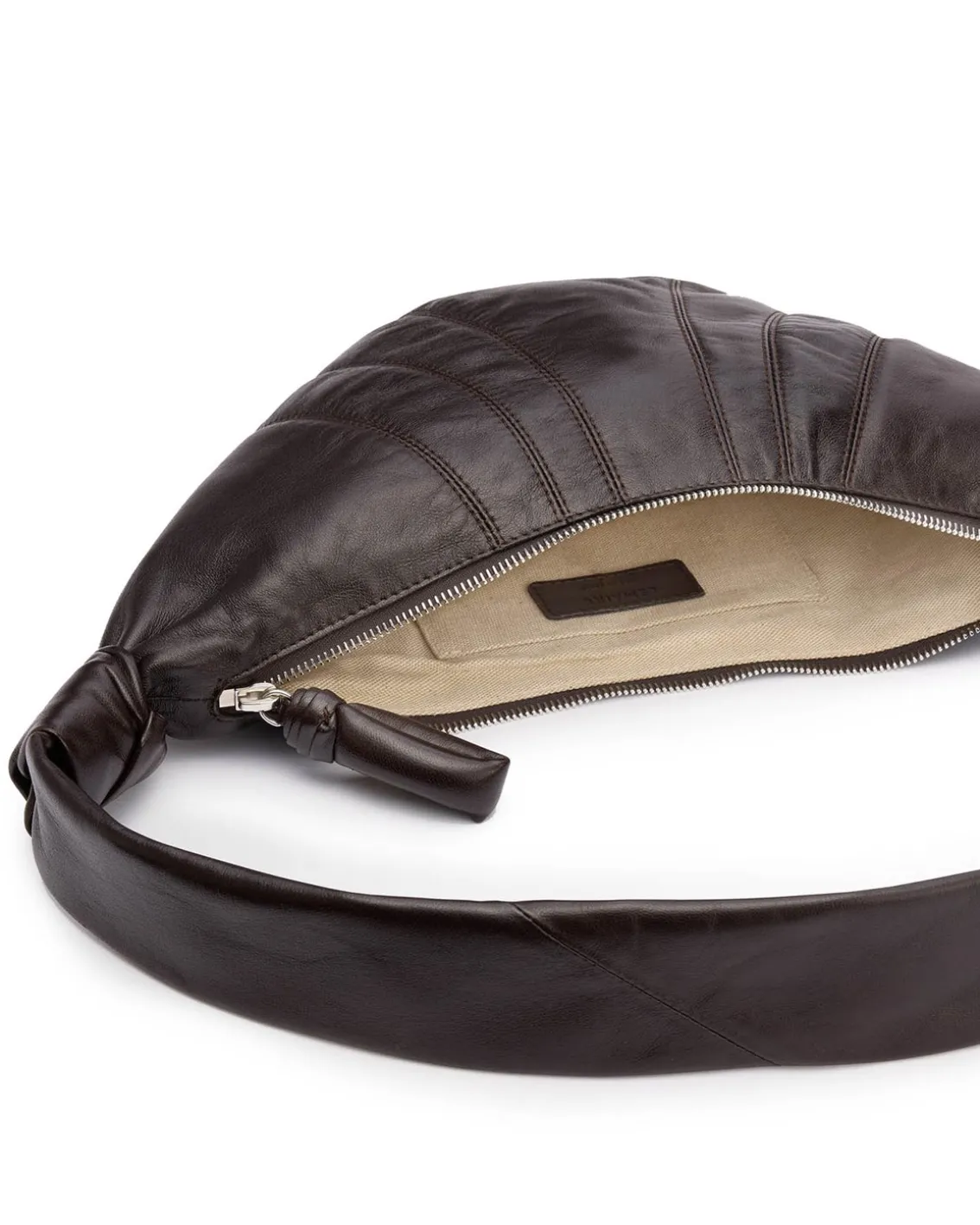 LEMAIRE Small Croissant Bag Nappa Leather Dark Chocolate