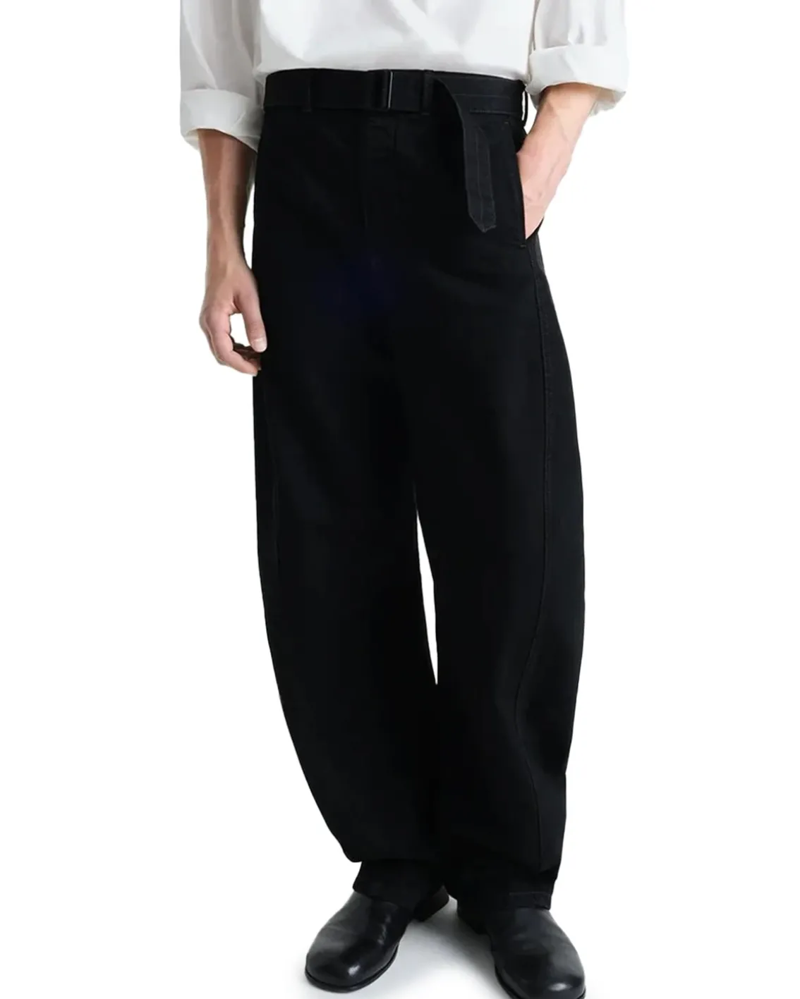 LEMAIRE Twisted Belted Pants Black