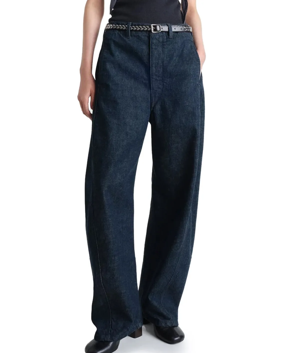 LEMAIRE Twisted Belted Pants Denim Indigo