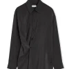 LEMAIRE Twisted Silk Shirt Dark Espresso