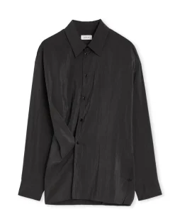 LEMAIRE Twisted Silk Shirt Dark Espresso
