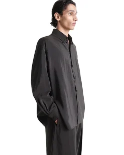 LEMAIRE Twisted Silk Shirt Dark Espresso