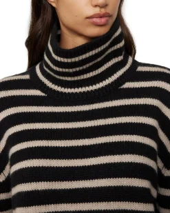 Lisa Yang Fleur Stripes Sweater Black/Sand