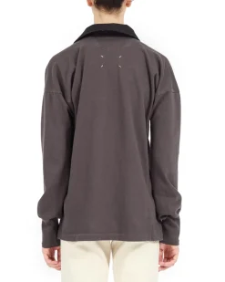 Maison Margiela Contrast Polo Shirt Anthracite