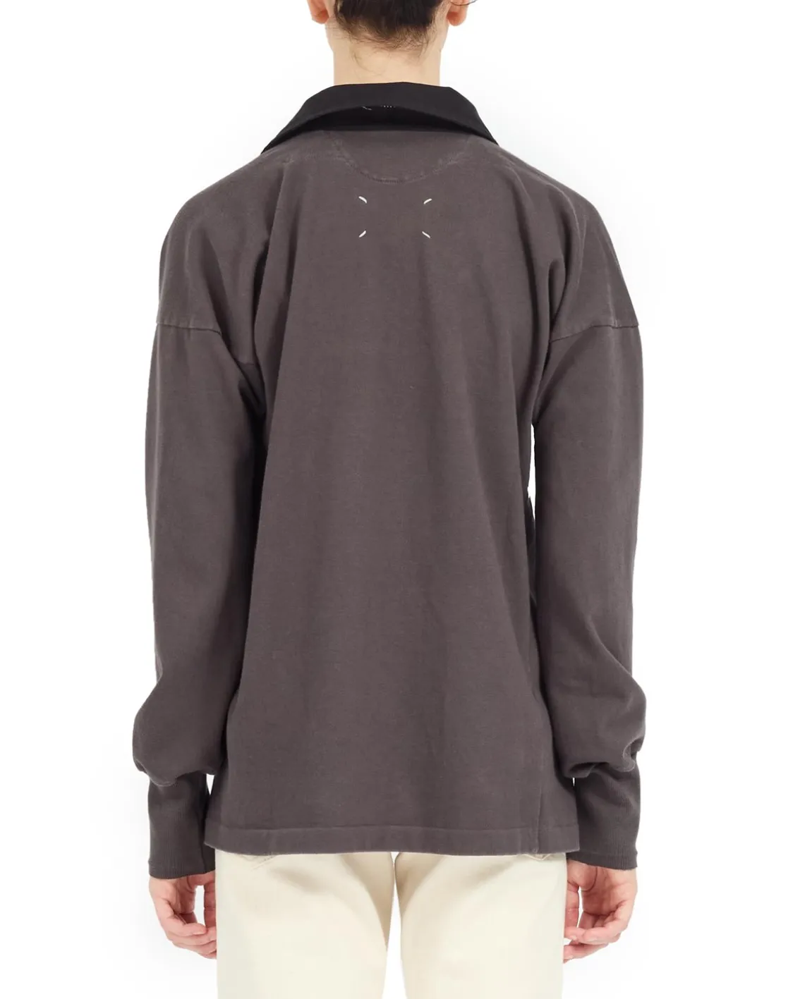 Maison Margiela Contrast Polo Shirt Anthracite