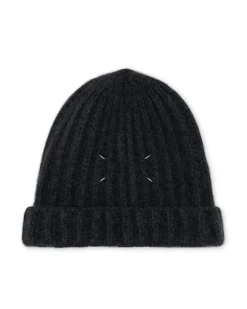Maison Margiela Four Stitches Wool Beanie Black