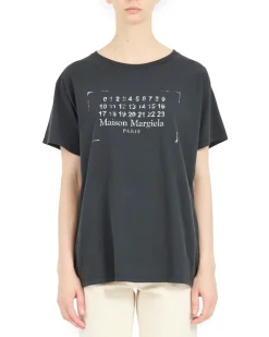 Maison Margiela Numeric Cotton T-Shirt Washed Black