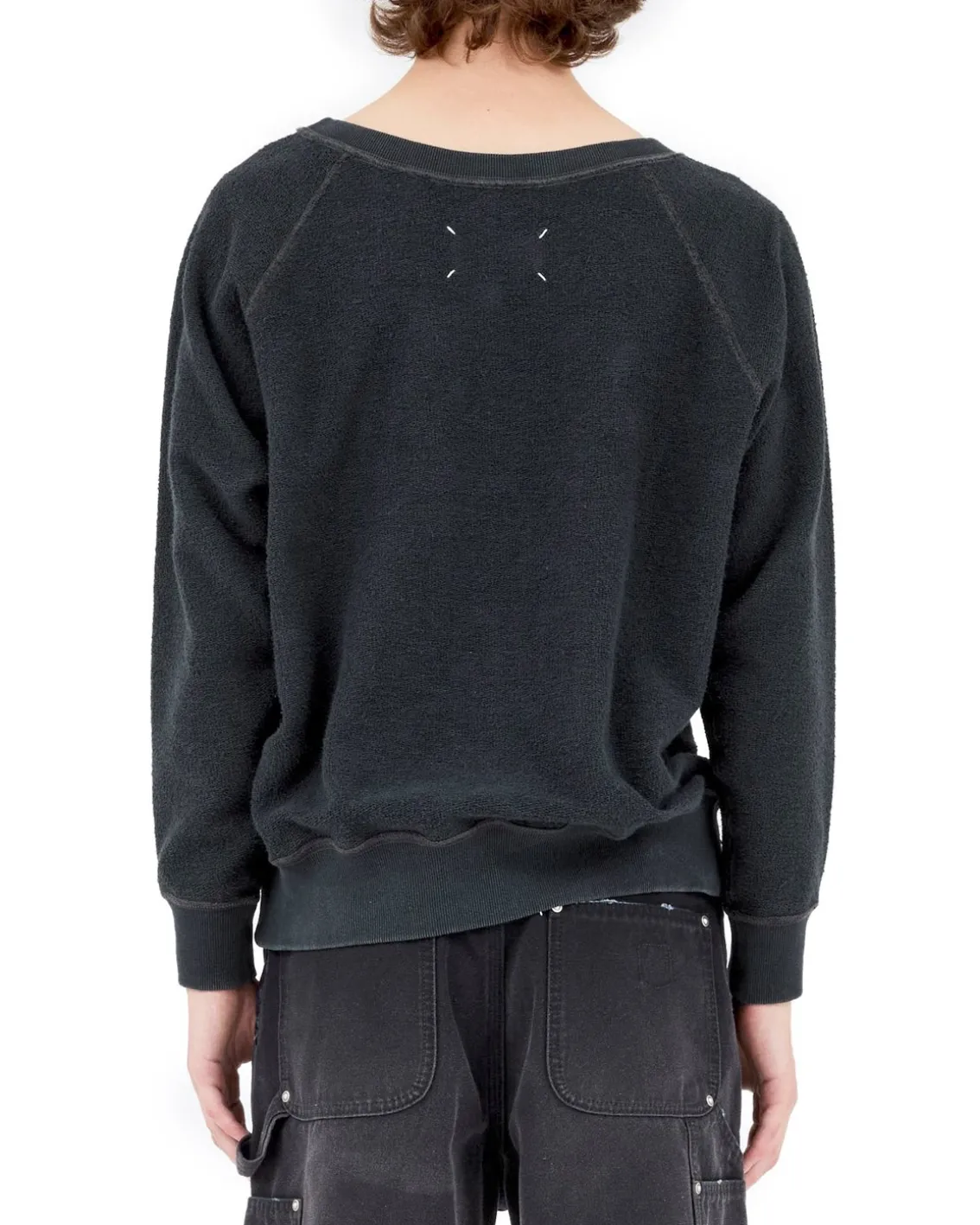 Maison Margiela Numeric Hooded Logo Sweatshirt Washed Black