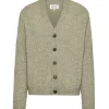 Maison Margiela Piled Wool Cardigan Sage Green