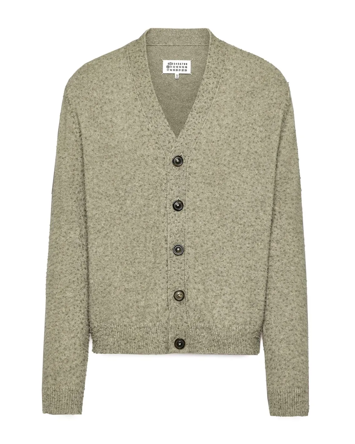 Maison Margiela Piled Wool Cardigan Sage Green