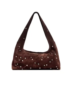MARGESHERWOOD Halter Hobo Bag Choco Brown Studded