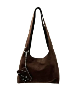 MARGESHERWOOD Halter Large Hobo Bag Choco Brown Suede