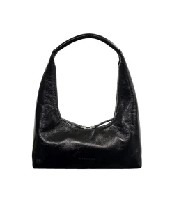 MARGESHERWOOD Hobo Shoulder Bag Black Crinkle