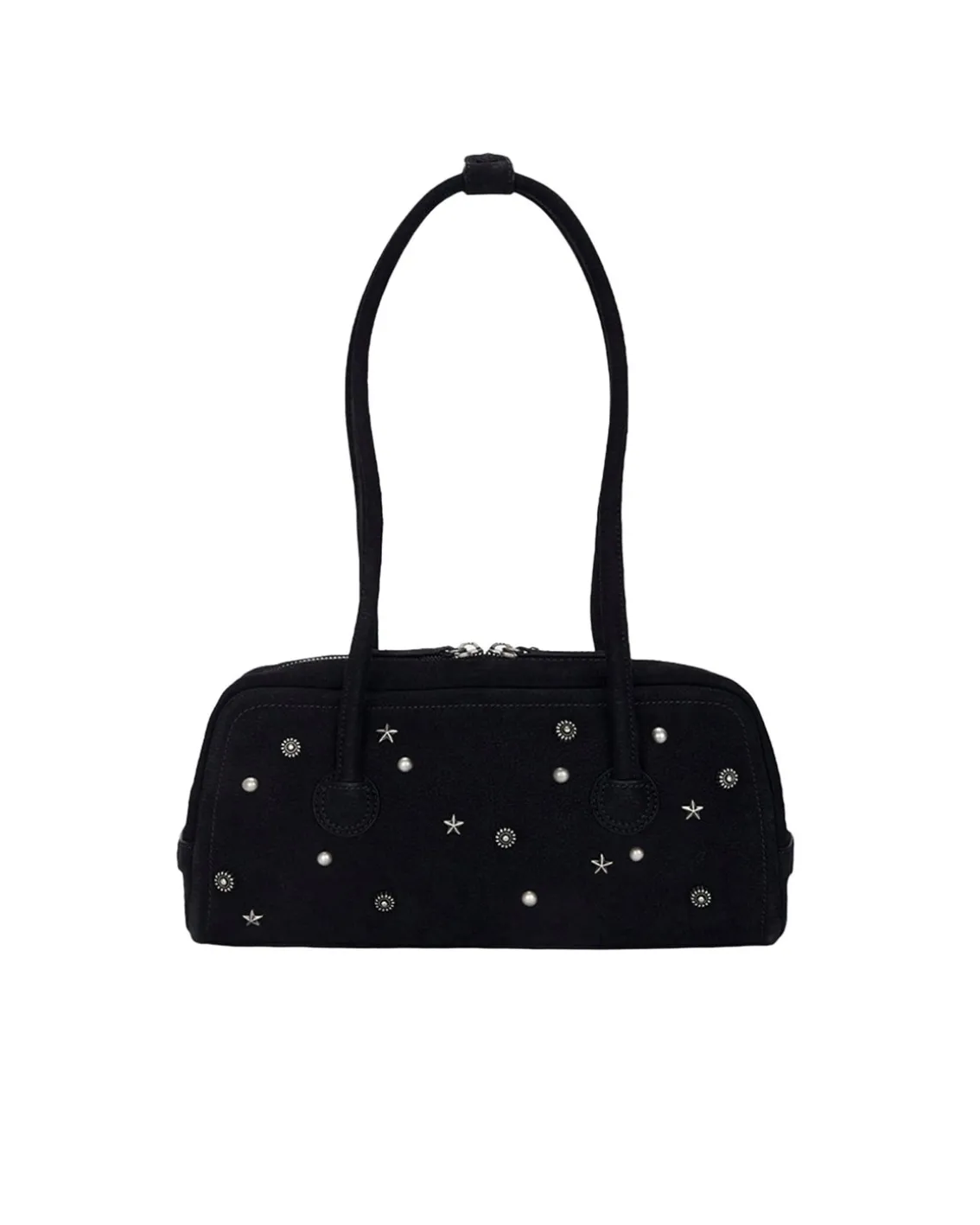 MARGESHERWOOD Soft Baguette Bag Black Studded