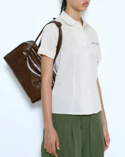 MARGESHERWOOD Soft Boston Bag Mocha Crinkle