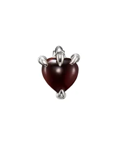 Maria Nilsdotter Claw Stud Red Garnet Silver