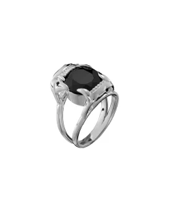 Maria Nilsdotter Jaw Stone Ring Black Spinel Silver