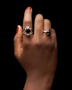 Maria Nilsdotter Jaw Stone Ring Black Spinel Silver