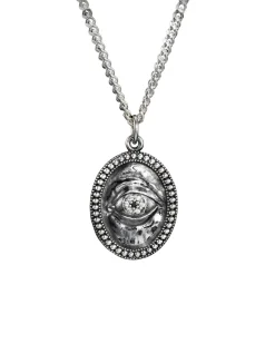 Maria Nilsdotter Lovers Eye Necklace Black Diamond Oxidized Silver