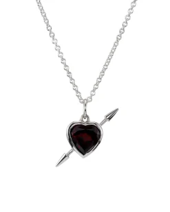 Maria Nilsdotter Rebel Love Necklace Red Garnet Silver