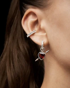 Maria Nilsdotter Rebel Love Earring Red Garnet Silver