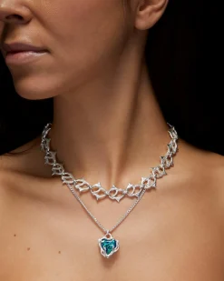Maria Nilsdotter Secret Garden Synthetic Opal Necklace Silver