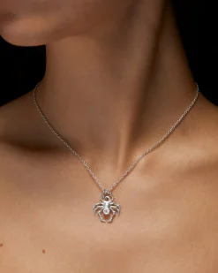 Maria Nilsdotter Spider Necklace Moonstone Silver