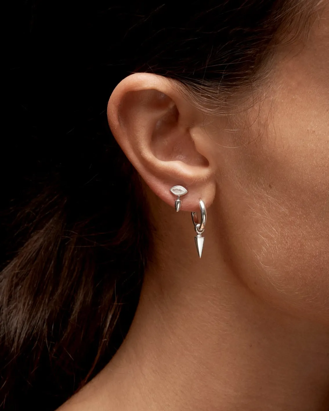 Maria Nilsdotter Tiny Poison Arrow Earring Silver