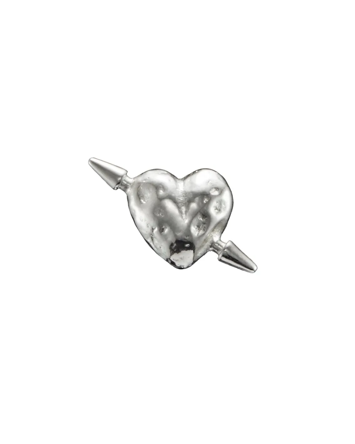 Maria Nilsdotter Tuvstarr's Heart Ear Stud Silver