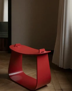 Massproductions Harry Stool Red Lacquered Oak