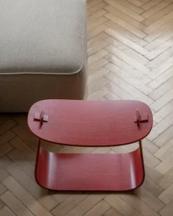 Massproductions Harry Stool Red Lacquered Oak