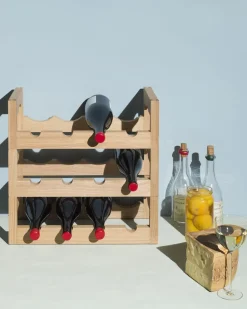 Massproductions Silo Stackable Wine Rack Natural Ash