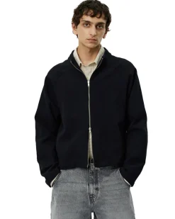 Mfpen Leisure Woven Zip Up Black