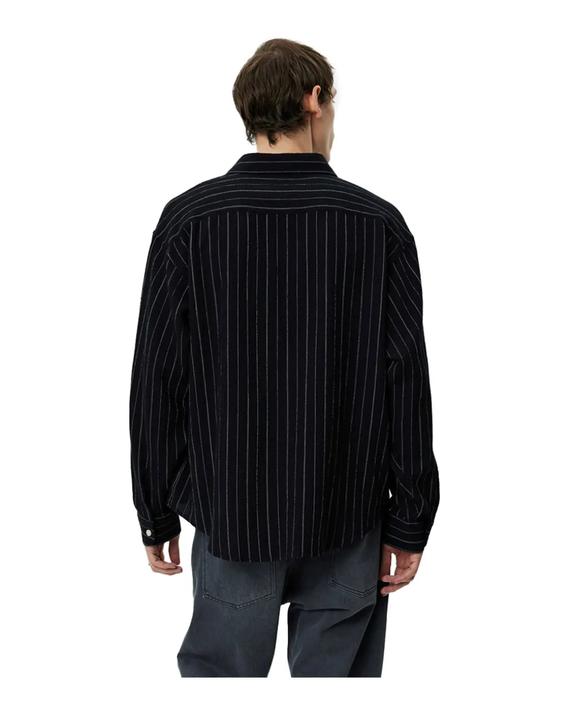 Mfpen Vacation Shirt Black Textured Stripe