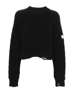 MM6 Maison Margiela Cropped Crewneck Black