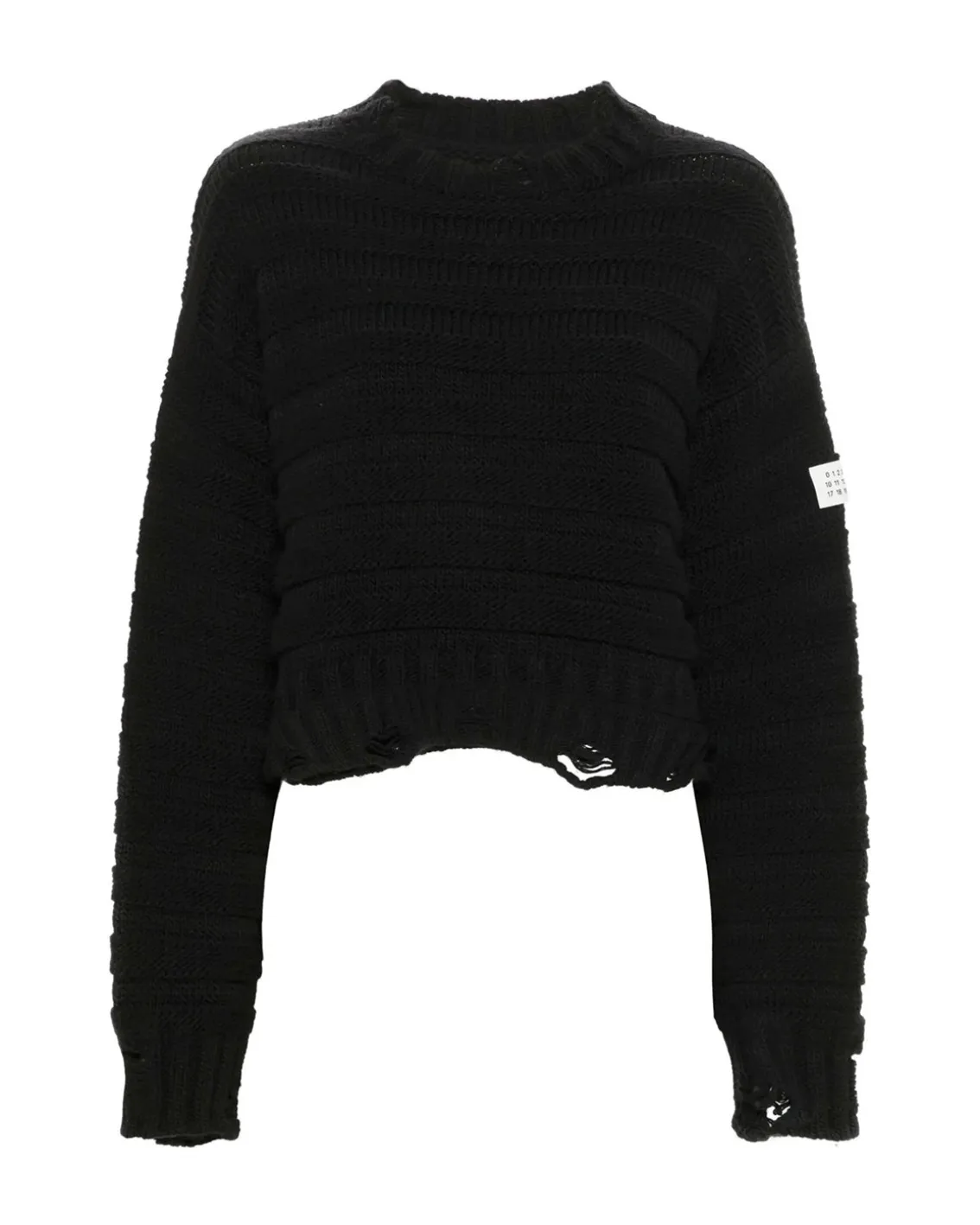 MM6 Maison Margiela Cropped Crewneck Black