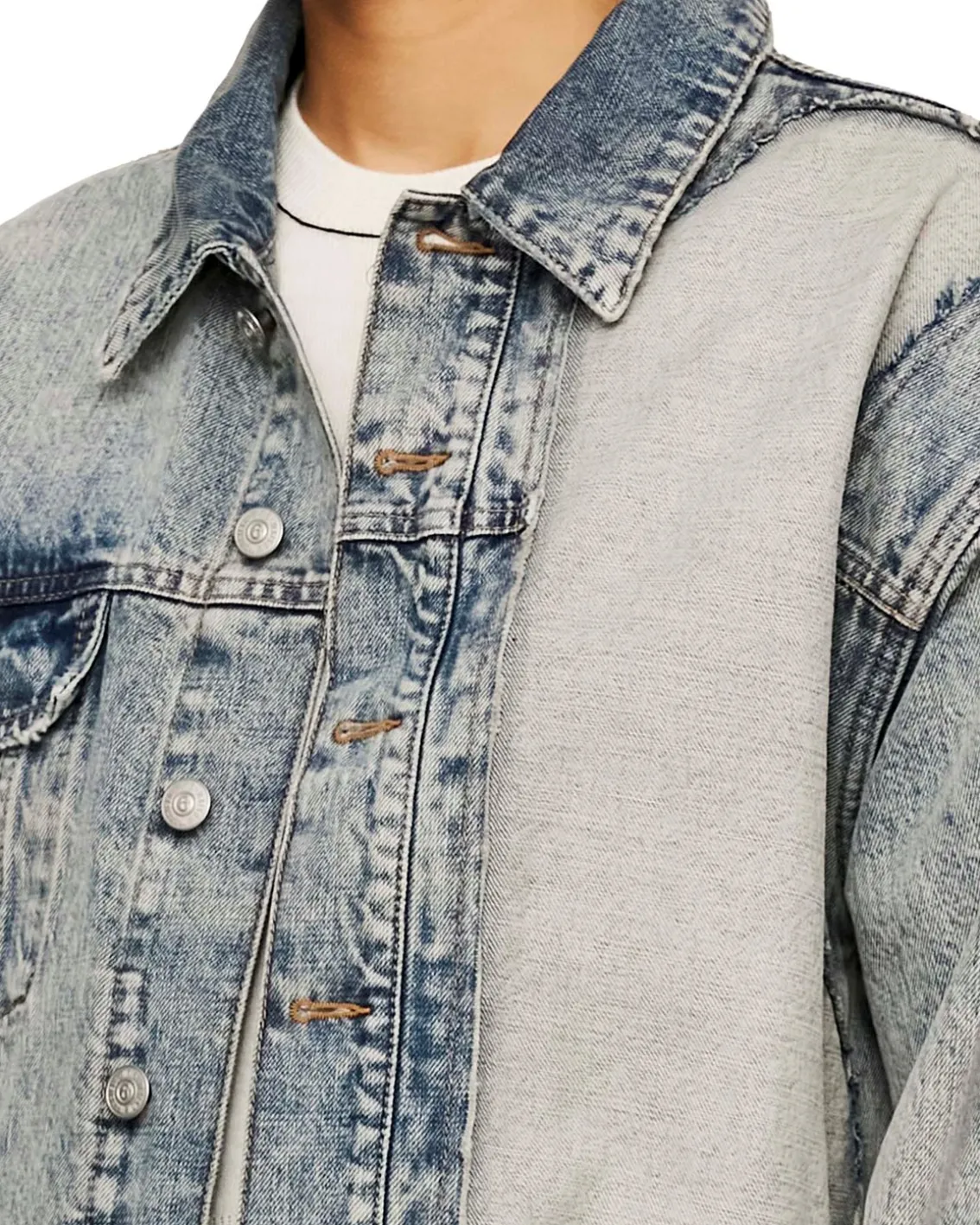 MM6 Maison Margiela Washed Denim Jacket Light Blue