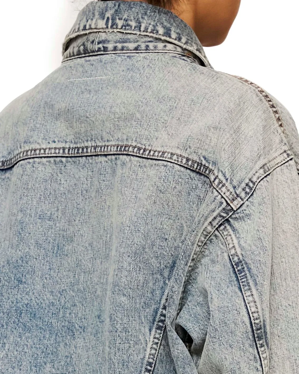 MM6 Maison Margiela Washed Denim Jacket Light Blue
