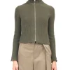 MM6 Maison Margiela Zip Knit Sweater Khaki