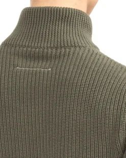 MM6 Maison Margiela Zip Knit Sweater Khaki