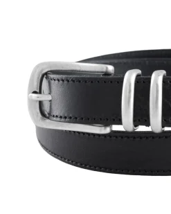 MOLEBO Refined Stitched Western Belt Black