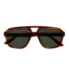 Monokel Eyewear Jet Amber Green Solid Lens