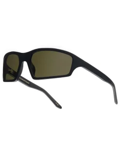Monokel Eyewear Raven Matt Black Green Solid Polarized Lens