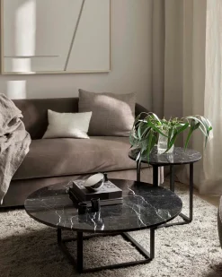 New Works Florence Side Table Black Marquina