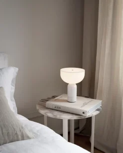 New Works Kizu Portable Table Lamp White Marble