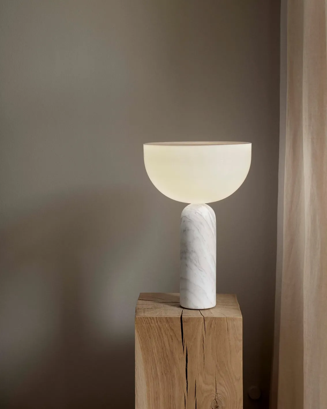 New Works Kizu Table Lamp Large White Marble